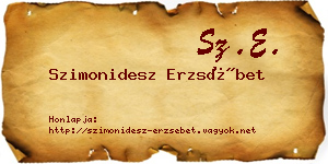Szimonidesz Erzsébet névjegykártya